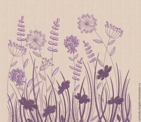 Вышивка гладью травы