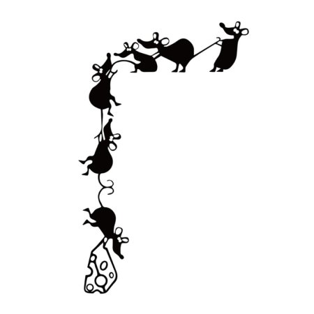 Наклейка интерьерная мыши