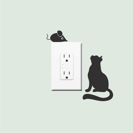 Трафарет кошки и мышки