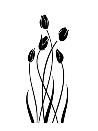 Трафареты тюльпанов для декора