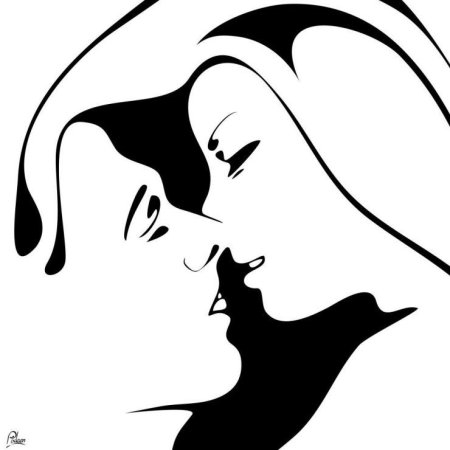 Трафарет поцелуй для вырезания