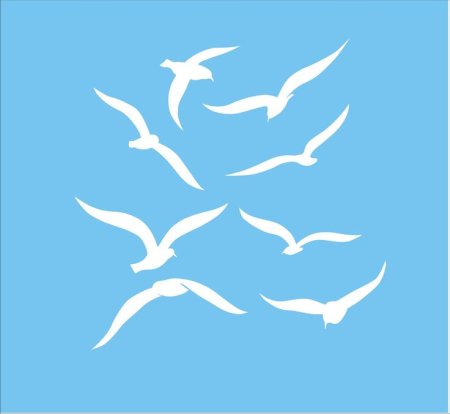 Трафарет Чайки