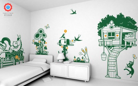 Рисунки на стенах в интерьере детской