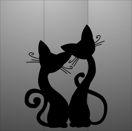 Трафарет коты на стену