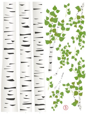 Наклейка интерьерная береза