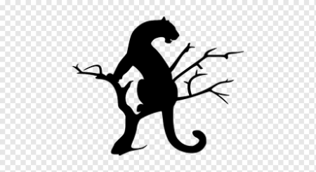 Силуэт пантеры на дереве