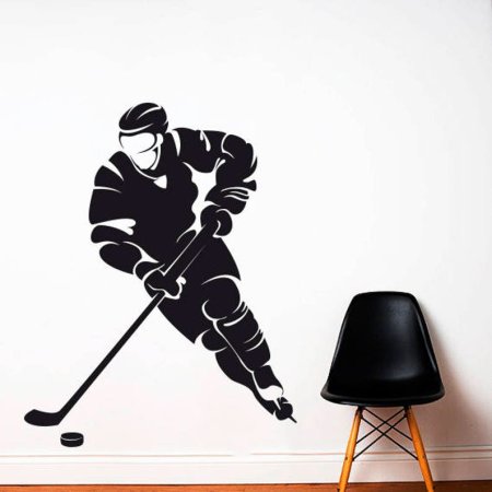 Трафарет хоккеиста на стену под покраску (48 фото)
