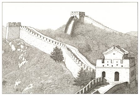 Великая китайская стена гравюра