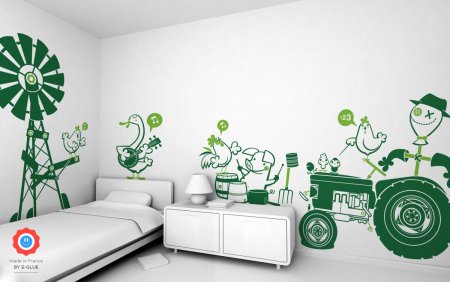 Роспись стены в детской роботы