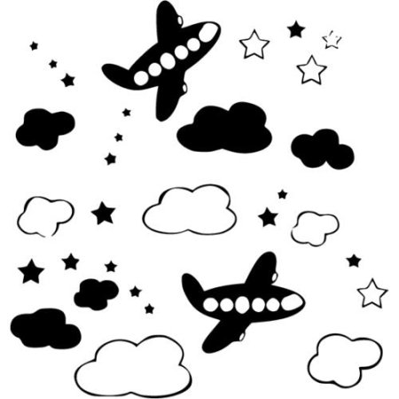 Трафарет на стену самолет