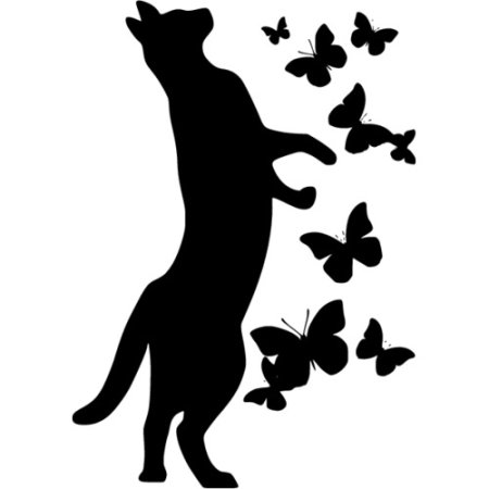 Трафарет кошки на стену
