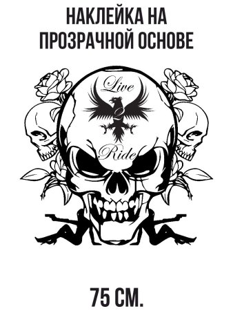 Череп чёрно белый