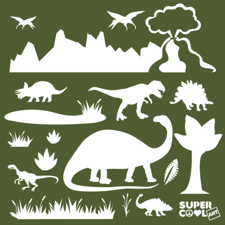 Трафарет динозавры