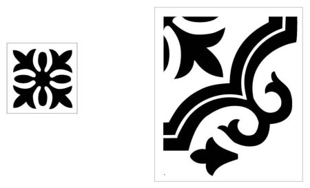 Трафарет узор на плитке