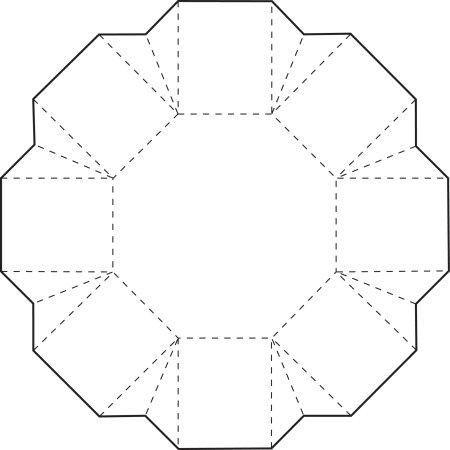 Развертка шестигранной коробки