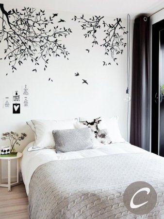 Трафарет для покраски стен в спальне (48 фото)