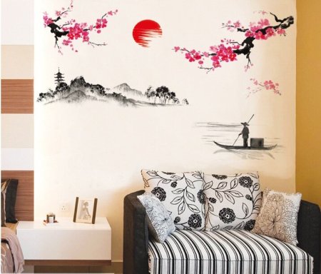 Трафарет для стены в японском стиле (49 фото)