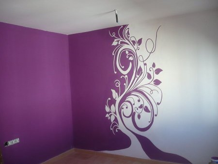 Покрасить стены с рисунком
