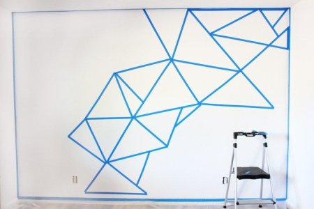 Рисунок на стене краской геометрический фигуры