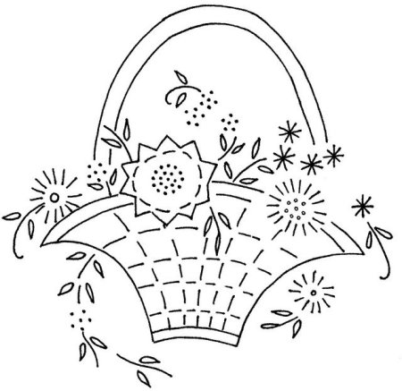 Трафарет корзинки для аппликации