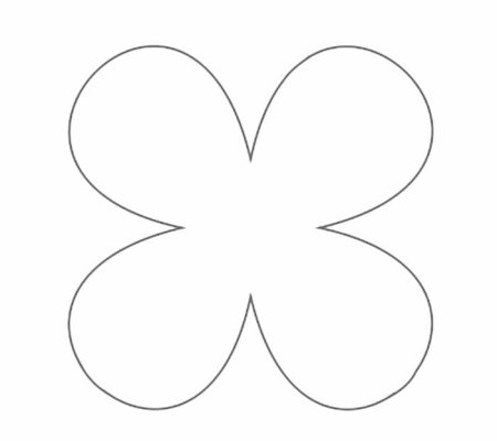 Трафарет цветка 4 лепестка для вырезания