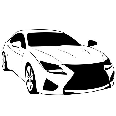 Автомобиль вектор сбоку контур