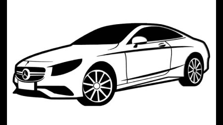 Контурный рисунок автомобиля