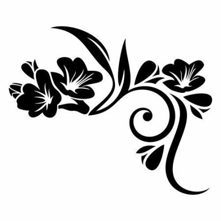 Цветочный трафарет на стену