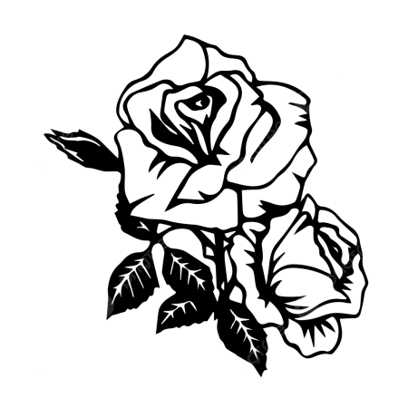 Трафарет розы для тату