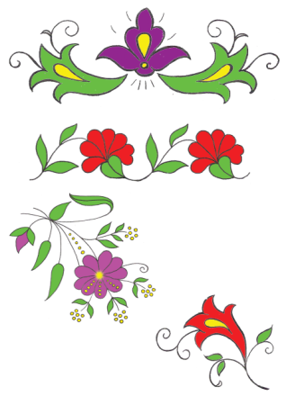 Трафарет татарских цветов (48 фото)