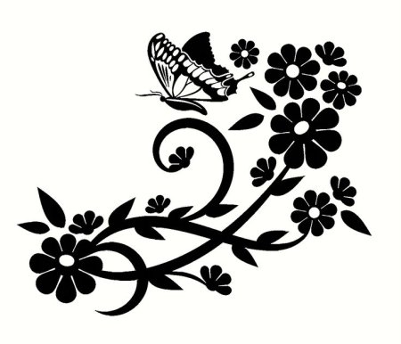 Трафареты для декора цветы крупные на двери