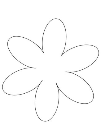 Ромашка 6 лепестков трафарет