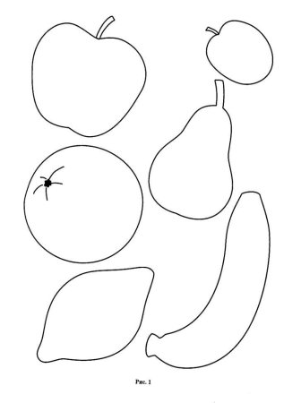 Трафарет фруктов для аппликации