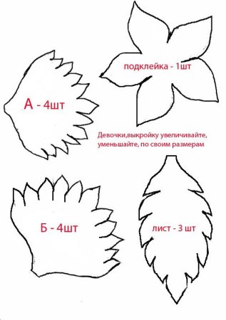 Выкройка цветка Аквилегия