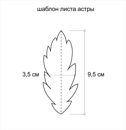 Шаблоны листиков астры из фоамирана