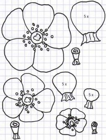 Цветы из фетра выкройки