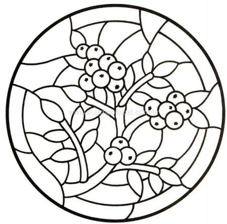 Витраж цветы эскизы