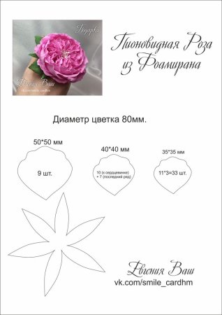 Роза Остина шаблон лепестков