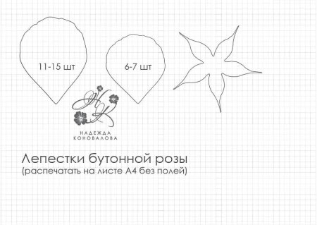 Роза из фоамирана выкройка лепестков