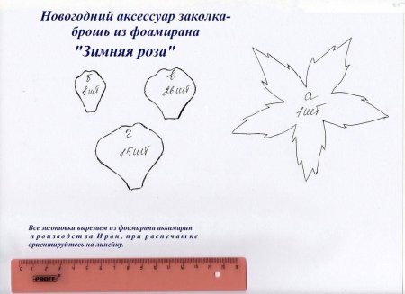 Чашелистик розы выкройка