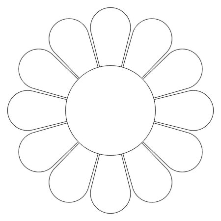 Ромашка для печати с лепестками