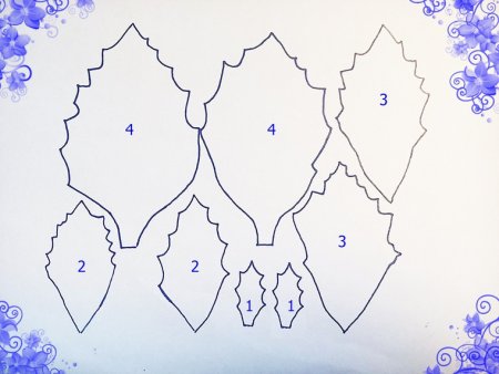 Выкройки лепестков пуансетии