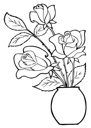 Трафарет красивых цветов для вазы (44 фото)