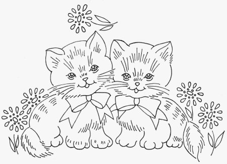 Раскраска котята в корзине