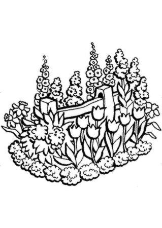 Клумба раскраска