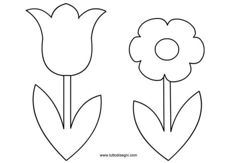 Трафарет цветов тюльпана для вырезания (48 фото)