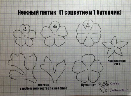 Выкройка лепестков анемона