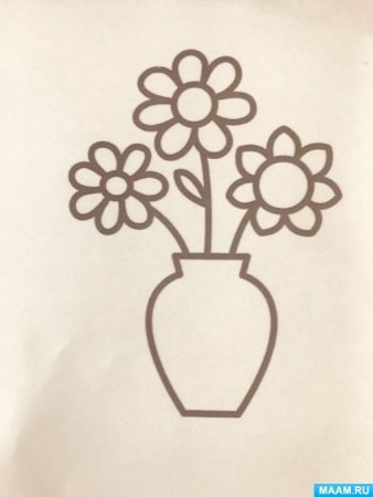 Трафарет цветы в вазе