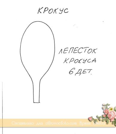 Шаблон крокуса из фоамирана лепестки
