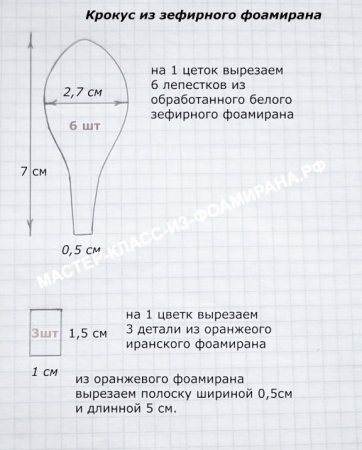 Крокусы из фоамирана выкройки